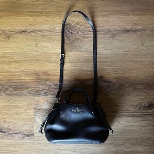 kate spade new york Black Pebbled Leather Crossbody Satchel